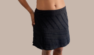 Missbestore REF #018 Women Glam & Rockstar Mini Skirt with frills in the back and 2 back pockets. Elastic waist belt. Stretch Cotton Lycra. Steampunk, Urban, Alternative.