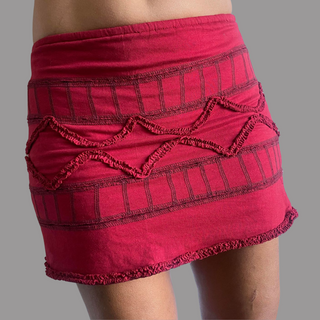 Missbestore Women Casual Chic Glam & Rockstar Mini Skirt. Elastic waist belt. Steampunk, Urban, Alternative. Stretch Cotton Lycra with lace. Ref#017